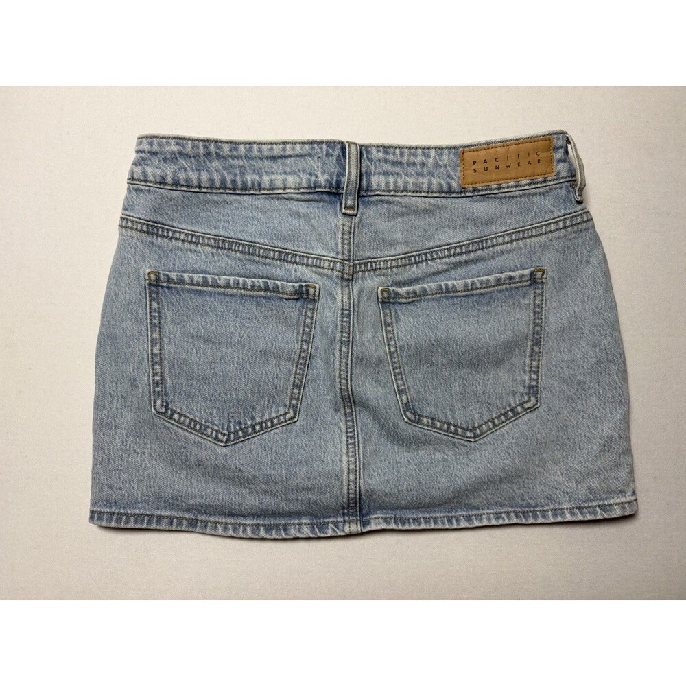 PacSun Skirt Women’s Denim Miniskirt Light Medium Wash Short Jean Skirt Size 27 - Picture 2 of 8